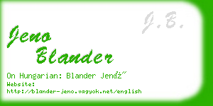 jeno blander business card